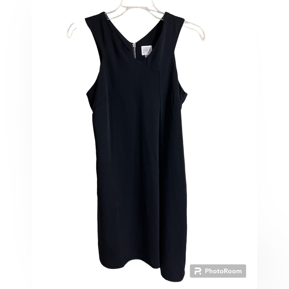 Cupio Black Sleeveless Dress High Low‎ Hem Size Small Sexy Chic Modern LBD